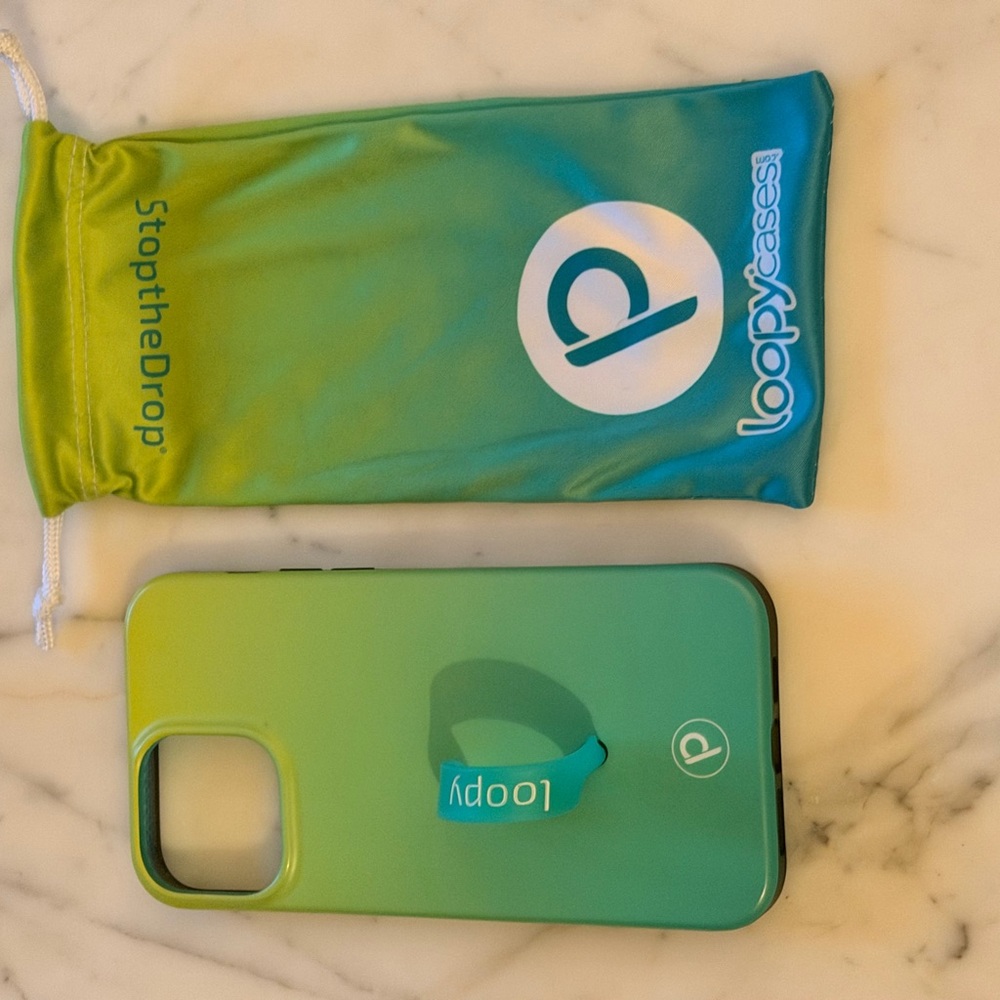 Loopy Case Teal and Yellow Phone Case with Loop